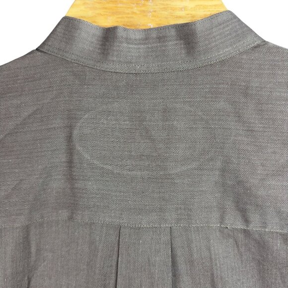 G.H. Bass & Co. Shirt Men 16.5 32/33  Brown Herringbone Long Sleeve Button-Up - Picture 3 of 12